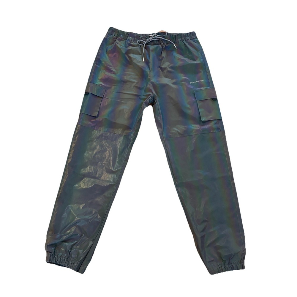 Primitive Iridescent Tech Skateboarding Track Rain Pants Nylon Lined Men's Sz L